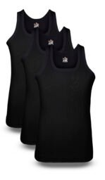 Rib Vest Black Sleeveless 3 Pack Softy knitwear
