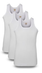 Rib Vest White Sleeveless 3 pack Softy knitwear