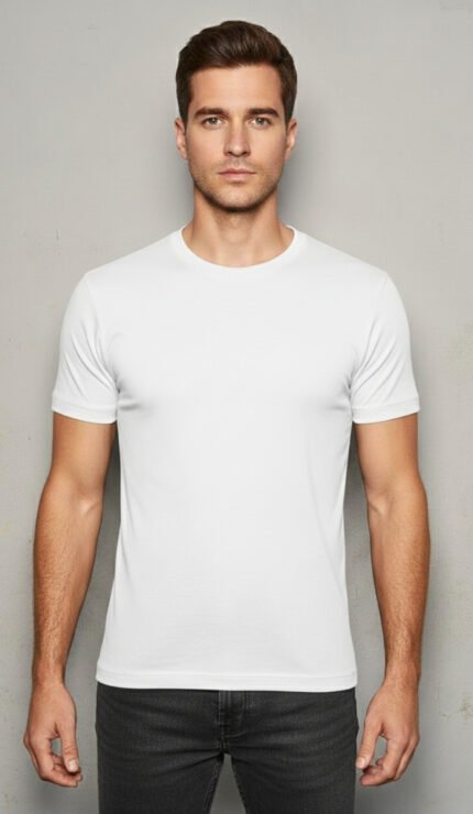Men’s Winter Interlock UnderShirt Crew Neck White
