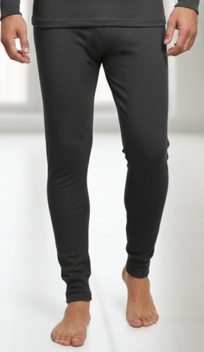 Men’s Soft-Velvet Fleece Warmer Bottom Long Drawer(Cream+Black) - Image 2