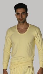 Men’s Soft-Velvet Fleece Warmer Shirt Full Sleeves(Cream+Black)