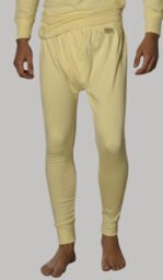 Men’s Soft-Velvet Fleece Warmer Bottom Long Drawer(Cream+Black)