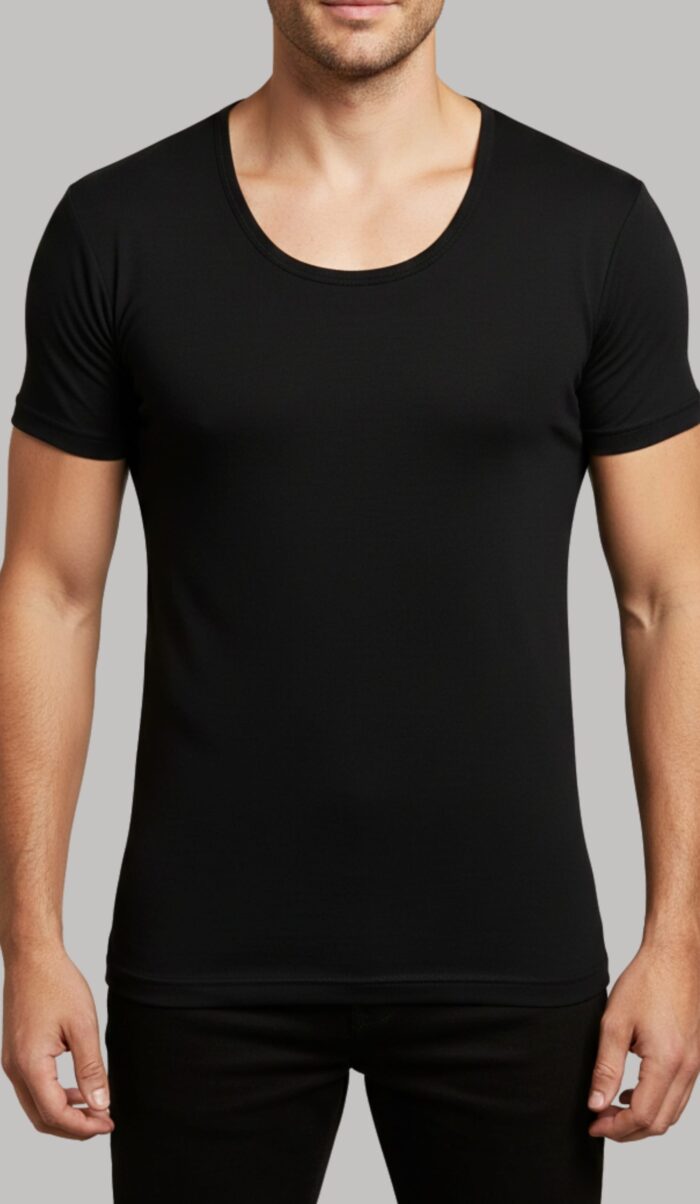 Men's Summer King Vest Half Sleeves (Black) - Image 2