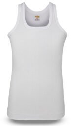 Men's Rib-60 Vest Sleeveless (White) (Pack of 6) - Image 2