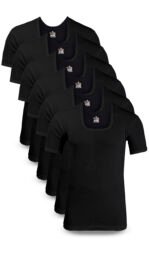 Men’s Rib (CD-60) Vest Half Sleeves (Black) (Pack of 6)