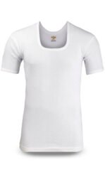 Men’s Rib(CD-60) Vest Half Sleeves White Softyknitwear