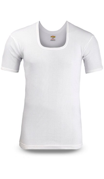 Men’s Rib(CD-60) Vest Half Sleeves White Softyknitwear