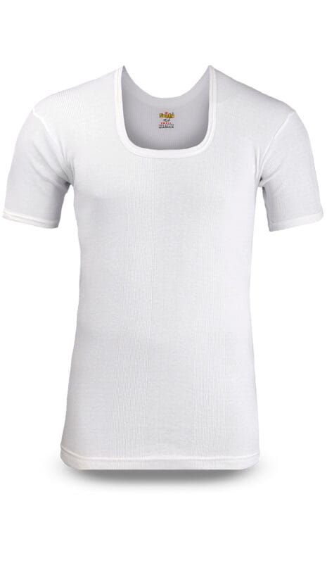 Men’s Rib(CD-60) Vest Half Sleeves White Softyknitwear