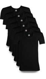 Men's Summer King Vest Half Sleeves (Black) (Pack of 6)