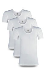 Men's Summer King Vest Half Sleeves (White) (Pack of 3)