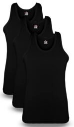 Men's Summer King Vest Sleeveless (Black) (Pack of 3)