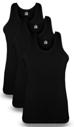 Men's Summer King Vest Sleeveless (Black) (Pack of 3)