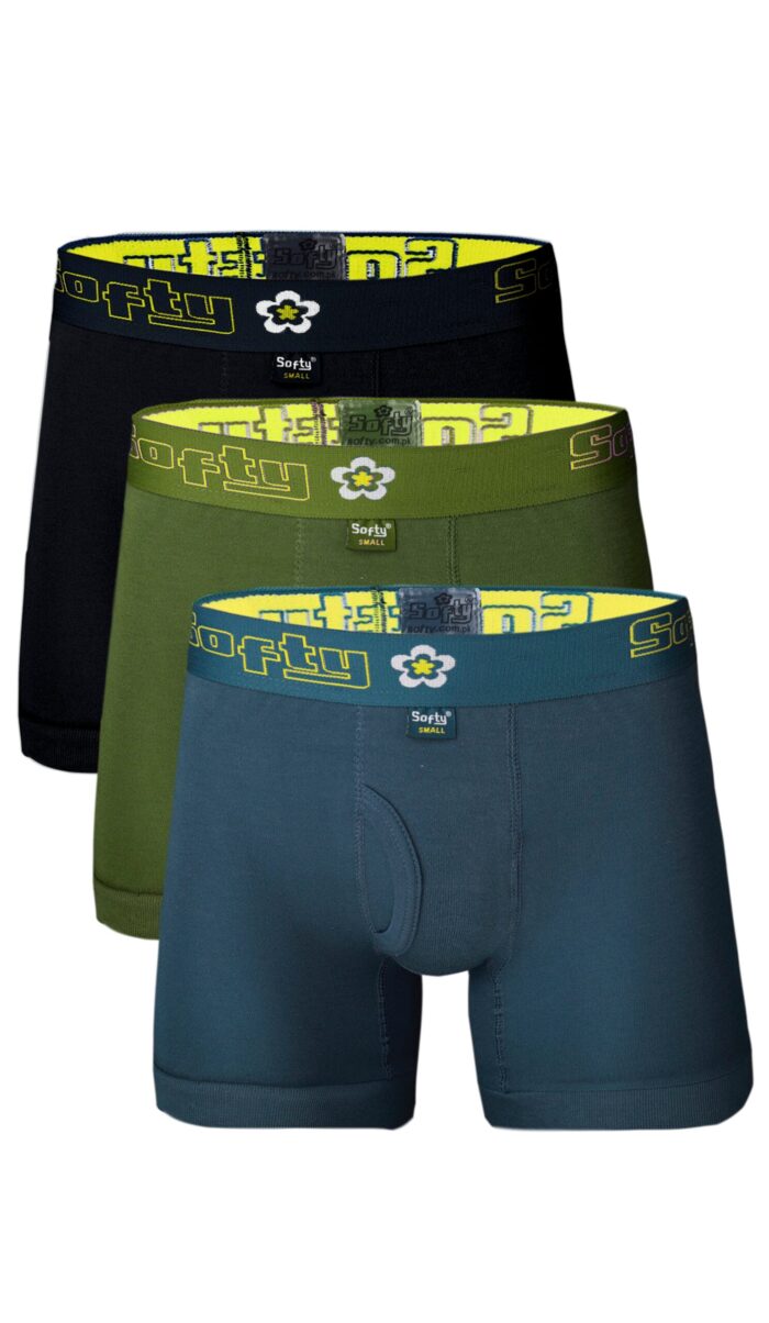 Men’s Winter Diamond Boxer Pack of 3 (White + Multicolour) - Image 2