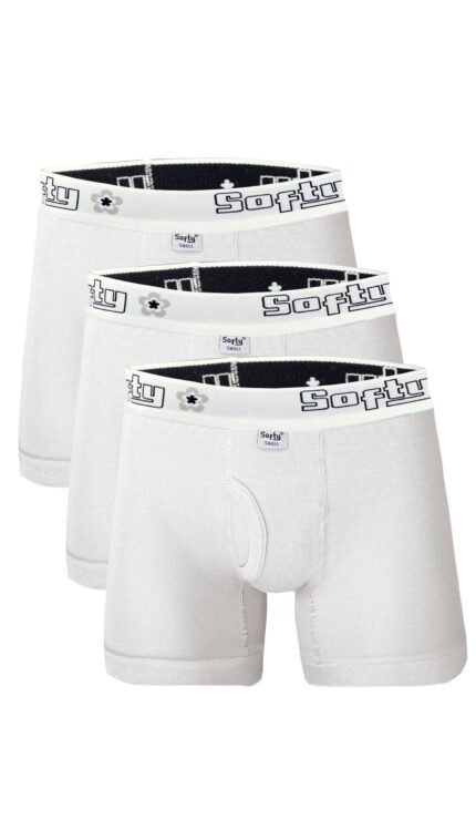 Men’s Winter Diamond Boxer Pack of 3(White) Softyknitwear