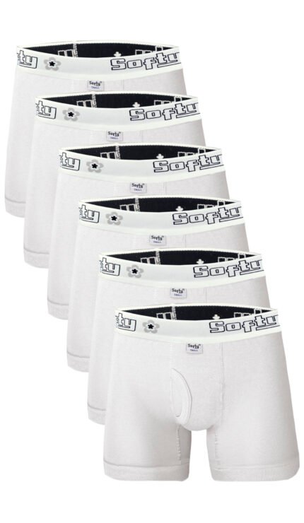 Men’s Winter Diamond Boxer Pack of 6(White) Softyknitwear