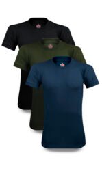 Men’s Winter Diamond Round Neck Undershirt Half Sleeves (Multicolor) (3 Pack)