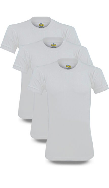 Men’s Winter Diamond Round Neck Undershirt Half Sleeves (White) (3 Pack) Softyknitwear