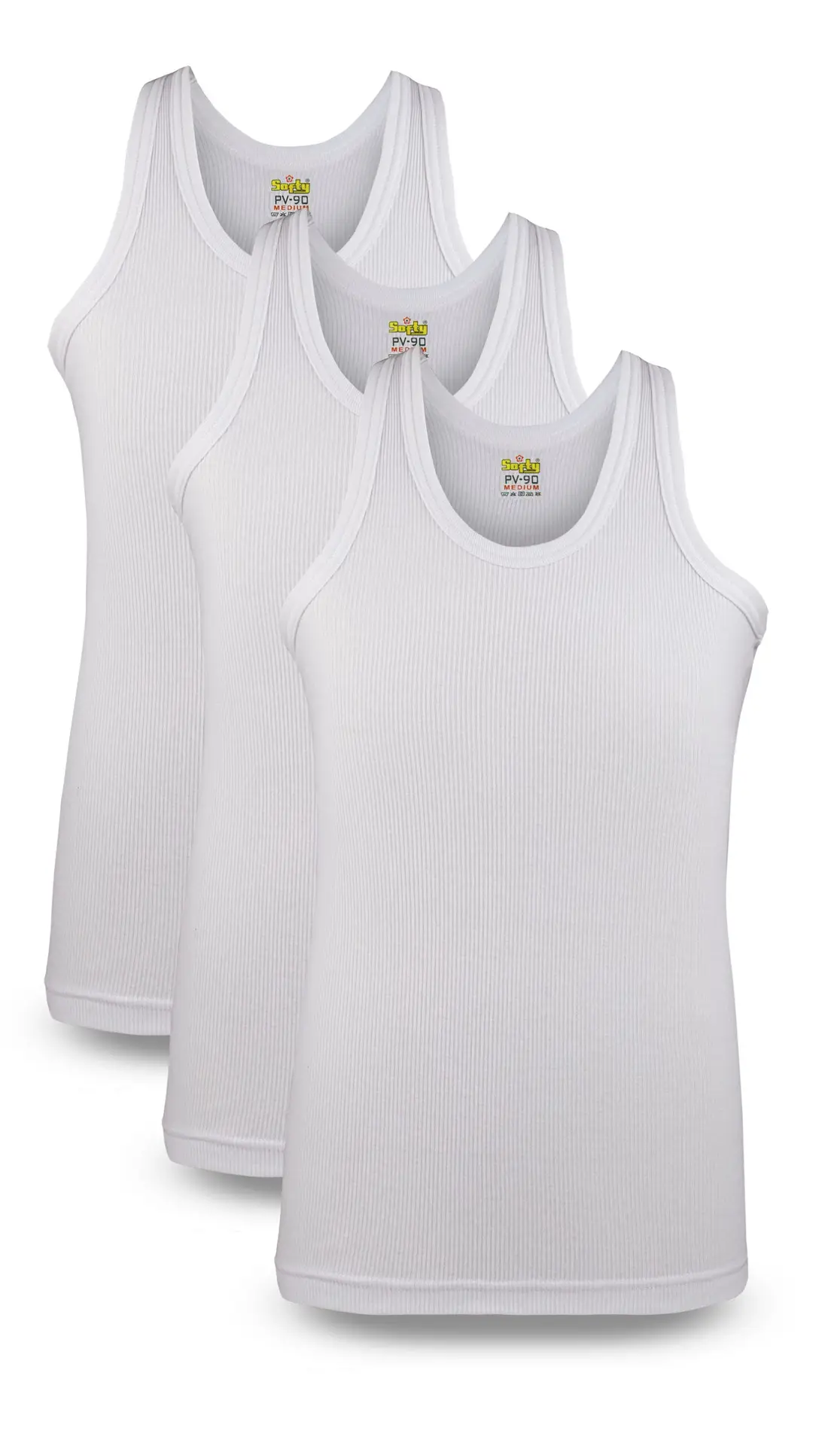 Men’s Rib (PV-90) Vest Sleeveless (white) (Pack of 3) Men’s Rib (PV-90) Vest Sleeveless (white) (Pack of 3)
