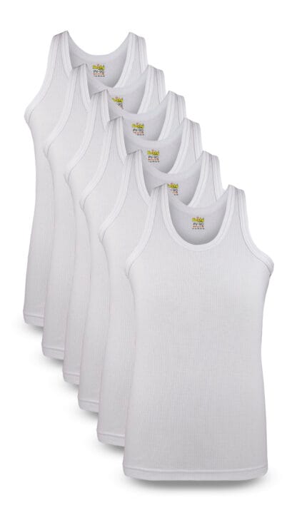 Men’s Rib (PV-90) Vest Sleeveless (white) (Pack of 6)