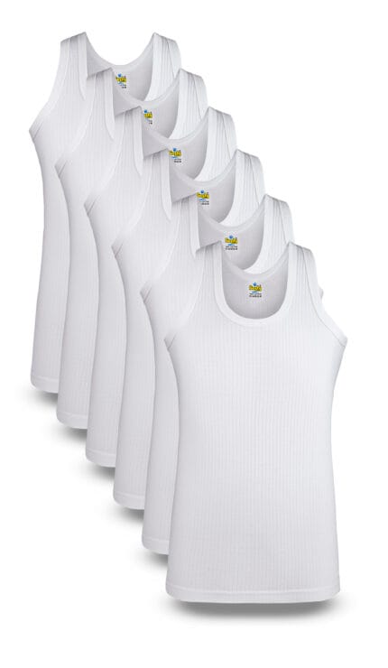 Men’s Winter Stylish Vest Sleeveless (White) (Pack of 6)
