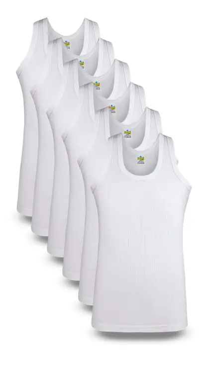 Men’s Winter Stylish Vest Sleeveless (White) (Pack of 6)